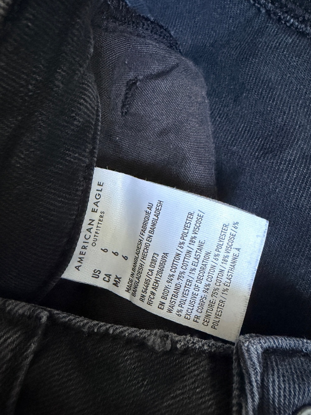 American Eagle Outfitters Black Distressed Denim Cutoff Shorts - Picture 5 of 6